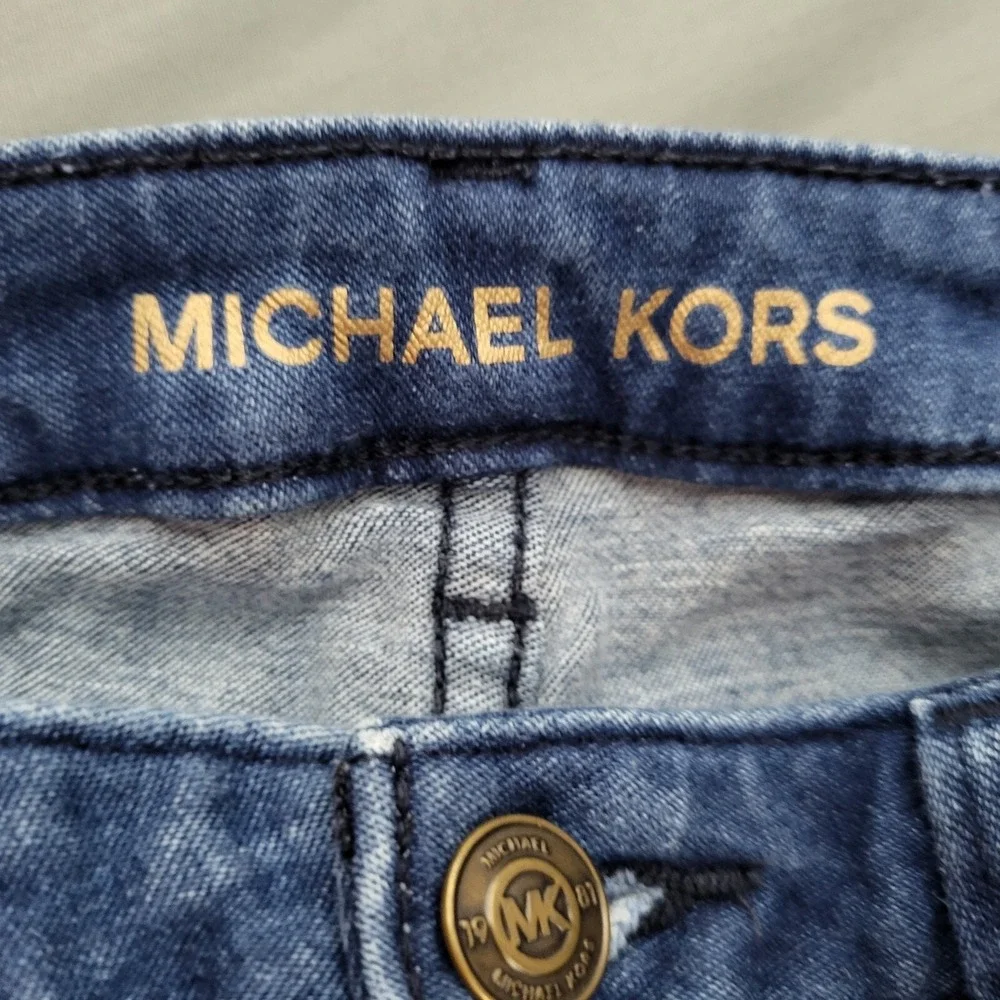 MICHAEL KORS Izzy Skinny Jeans Women Blue Wash Stretch Cotton‎ Blend Size 6